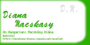 diana macskasy business card
