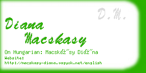 diana macskasy business card